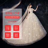 Junmei Dream 2026 Elegant Women's Lace Long Wedding Dress With Sleeve Shawl Temperament Wedding Dress HZ0517