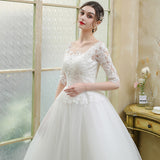 Main Wedding Dress Woman 2026 New Autumn And Winter Korean Version Of The Bride's Long-Sleeved Lace Tug Tail Thin Wedding Dress HZ0517