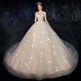 Junmei Dream 2026 Elegant Women's Lace Long Wedding Dress With Sleeve Shawl Temperament Wedding Dress HZ0517