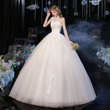 Direct Sales 2025 New Korean Version Of Princess Lace Retro Tie Strap Bare Back Wedding Dress HZ0517