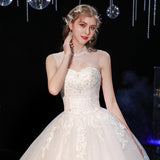 Direct Sales 2025 New Korean Version Of Princess Lace Retro Tie Strap Bare Back Wedding Dress HZ0517