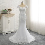 Lew-Back Lace Mermaid Wedding Dress 2026 New Cover Sleeve Wedding Vintage Wedding Small Thin Main Yarn HZ0517