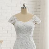Lew-Back Lace Mermaid Wedding Dress 2026 New Cover Sleeve Wedding Vintage Wedding Small Thin Main Yarn HZ0517
