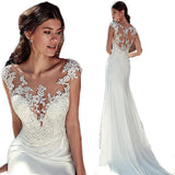 Main Light Wedding Dress 2026 New Female Small Tug-Tail Large Size Showing Thin Simple Fishtail Lace Back Trip Wedding Dress HZ0517