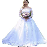 One-Word Shoulder Wedding Dress Woman 2026 New Bridal Princess Drag-Tailed Large-Size Repair Studio Wedding Dress HZ0517