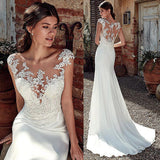 Main Light Wedding Dress 2026 New Female Small Tug-Tail Large Size Showing Thin Simple Fishtail Lace Back Trip Wedding Dress HZ0517