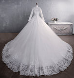 Wedding Lace 2026 New Bridal Long-Sleeved Big Tail Large-Size Wedding Dress Skirt HZ0517