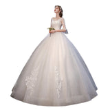 Supply Of Wedding Dress 2025 New Lace Shoulder Bride Sleeve Large Size Studio Wedding Dress Summer F73 HZ0517