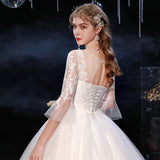 Supply Of Wedding Dress 2025 New Lace Shoulder Bride Sleeve Large Size Studio Wedding Dress Summer F73 HZ0517