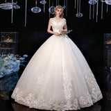 Supply Of Wedding Dress 2025 New Lace Summer Large Size Strap Bride Middle Sleeve Main Wedding Dress F75 HZ0517
