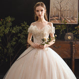 Main Wedding Dress 2026 New Bridal Sibrides Mori Dream Hepburn Starry Sky Shoulder-Tout Wedding Dress HZ0517