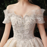 Main Wedding Dress 2026 New Temperament Sensian Dream European-Style Shoulder-Tailed Star Bride Wedding Dress HZ0517