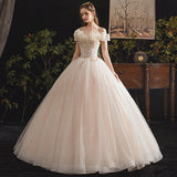 Main Wedding Dress 2026 New Bridal Sibrides Mori Dream Hepburn Starry Sky Shoulder-Tout Wedding Dress HZ0517