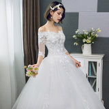 Wedding Dress 2026 New Korean Version Of The Shoulder Bride Married Neat White Lace Large Size Slim Thin Wedding Dress HZ0517