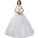 Wedding Dress 2026 New Korean Version Of The Shoulder Bride Married Neat White Lace Large Size Slim Thin Wedding Dress HZ0517