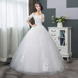 Wedding Dress 2026 New Korean Version Of The Shoulder Bride Married Neat White Lace Large Size Slim Thin Wedding Dress HZ0517