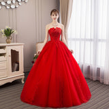 Wedding Dress 2026 New Red Wedding Dress Bridal Princess Dream Boobs Spring High-Waisted Dress Girl HZ0517