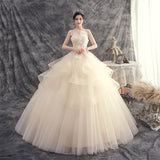 The Main Wedding Dress Bride 2026 New Champagne-Colored Large-Size-Colored Super-Fairy Little Man Temperament Dream Trip Wedding Dress HZ0517