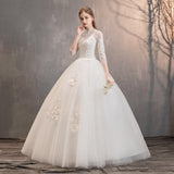 Main Wedding Dress 2026 New Long-Sleeved Princess Bride Showing Thin Temperament Long Travel Shot Light Wedding Dress HZ0517