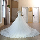 New Lace Strap Dress High-End Ponpong Skirt Wedding Dress Tail Long Wedding Dress Overseas Warehouse HZ0517