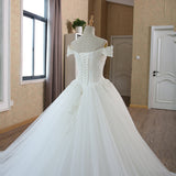 New Lace Strap Dress High-End Ponpong Skirt Wedding Dress Tail Long Wedding Dress Overseas Warehouse HZ0517