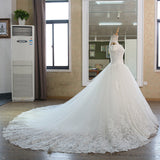 New Lace Strap Dress High-End Ponpong Skirt Wedding Dress Tail Long Wedding Dress Overseas Warehouse HZ0517