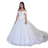 New Lace Strap Dress High-End Ponpong Skirt Wedding Dress Tail Long Wedding Dress Overseas Warehouse HZ0517