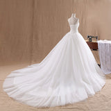 2026 Spring New Tailed Wedding Dress White Simple Atmospheric Large Size High-Waisted Bridal Wedding Dress HZ0517