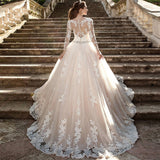 Wedding Dress Supply 2026 New Bridal Collar Lace Sexy Lanky Long-Sleeved Wedding Dress HZ0517