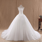 2026 Spring New Tailed Wedding Dress White Simple Atmospheric Large Size High-Waisted Bridal Wedding Dress HZ0517