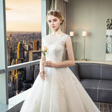 2026 New Wedding Dress Perspective Back To The White Lace Korean Dress Female Tug-And-Tailed Bridal Wedding Dress HZ0517
