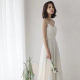 French Travel Photo Wedding Wedding Beach Dress Elegant Back Sexy Sling Skirt Banquet Dress HZ0517