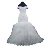 Fishtail Strap Main Wedding Dress Lace Long Bride Wedding Mid-Rise Large Dress Summer HZ0517