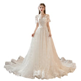 French Light Master Wedding Dress 2026 New Female Bridal Drag-Tailed Super Fairy Hepburn Small Thin Dream Dress HZ0517