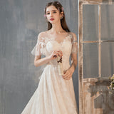 French Light Master Wedding Dress 2026 New Female Bridal Drag-Tailed Super Fairy Hepburn Small Thin Dream Dress HZ0517