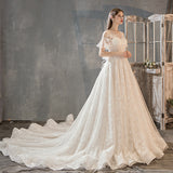 French Light Master Wedding Dress 2026 New Female Bridal Drag-Tailed Super Fairy Hepburn Small Thin Dream Dress HZ0517