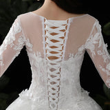 Lace Long Sleeve Tail Wedding Dress 2026 New Temperament Small High-Rise Thin Main Wedding Dress Strap Temperament Dress HZ0517