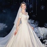 Main Wedding Dress 2026 New Long Tailed Large-Size Bridal Dress Temperament Seny Super Fairy Dream Retro Simple HZ0517