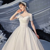 Main Wedding Dress 2026 New Long Tailed Large-Size Bridal Dress Temperament Seny Super Fairy Dream Retro Simple HZ0517