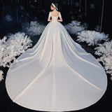 Main Wedding Dress 2026 New Long Tailed Large-Size Bridal Dress Temperament Seny Super Fairy Dream Retro Simple HZ0517