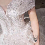 Main Wedding Dress 2026 New Bridal Shoulder High-Waisted Hepburn Wedding Star Dress Tail Temperament Wedding Dress HZ0517