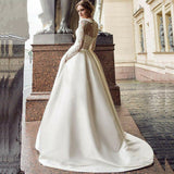 Wedding Dress Tug-Tail Light Wedding Dress Large Code Simple High-End Main Wedding Dress Lace High-Rise Thin Dress HZ0517
