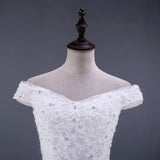 Wedding Fishtail Strap Short-Sleeved Wedding Dress Sexy V-Neck Lace Wedding Dress White Sexy Bride HZ0517