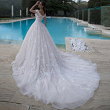 2026 New High-Waisted Wedding Dress Sexy V-Neck Three-Dimensional Flower Dress Short-Sleeved Strap Espoo Simple Main Wedding Dress HZ0517