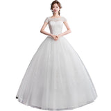 2026 New Wedding Dress Shoulder-To-Shoulder Bride Wedding Korean Version Of Three-Dimensional Flowers Thin Wedding Dress Princess HZ0517