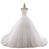 2026 Spring New Tailed Wedding Dress White Simple Atmospheric Large Size High-Waisted Bridal Wedding Dress HZ0517