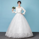 Main Wedding Dress 2026 New Bride Warm White Long Sleeve Thicken French Super Xian Sensian Light Wedding Dress Woman HZ0517