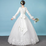 Main Wedding Dress 2026 New Bride Warm White Long Sleeve Thicken French Super Xian Sensian Light Wedding Dress Woman HZ0517