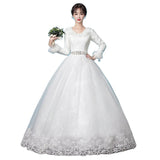 Main Wedding Dress 2026 New Bride Warm White Long Sleeve Thicken French Super Xian Sensian Light Wedding Dress Woman HZ0517