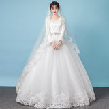 Main Wedding Dress 2026 New Bride Warm White Long Sleeve Thicken French Super Xian Sensian Light Wedding Dress Woman HZ0517